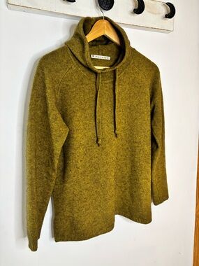 Mansted Denmark Olive Green Yak Pullover Hoodie Sweater